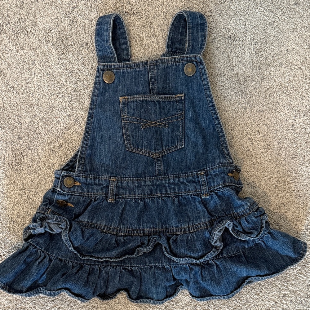 GAP Blue Denim Kids Overalls with Ruffles